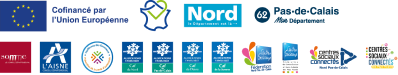 logos Europe, Départment du Nord , Département Pas de Calais, Caf